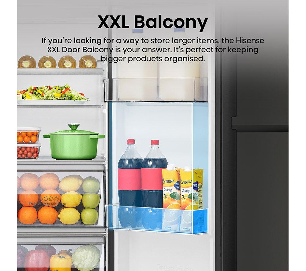 HISENSE PureFlat RS5P668SSFC American-Style Smart Fridge Freezer - Black Stainless Steel image number 10 of 15