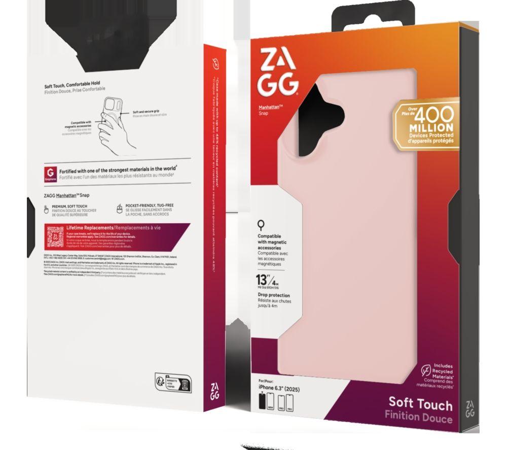 ZAGG Manhattan Snap iPhone 17 Case - Pink Blush image number 2 of 2