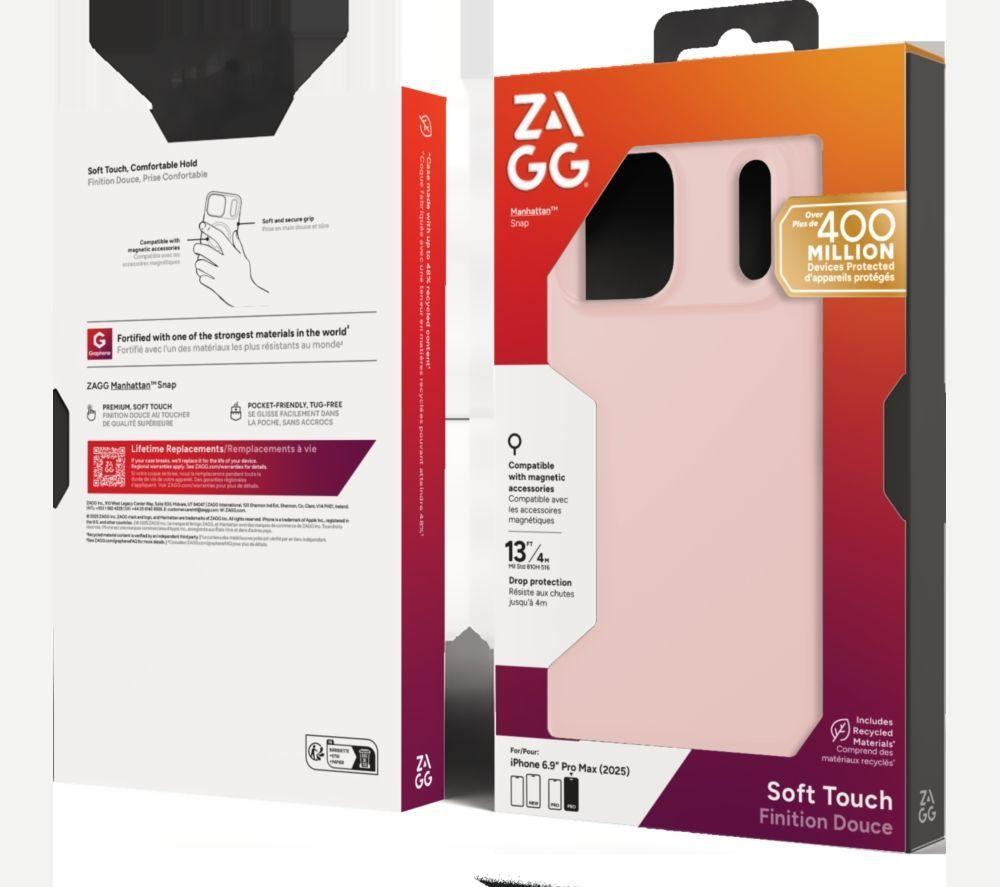 ZAGG Manhattan Snap iPhone 17 Pro Max Case - Pink image number 3 of 3