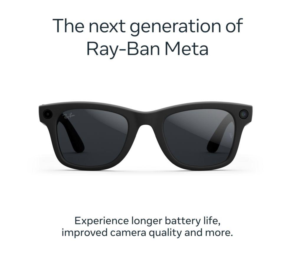 RAY-BAN META Wayfarer (Gen 2) Glasses - Matte Black with Clear to Grey Transitions Lenses, Large image number 2 of 7