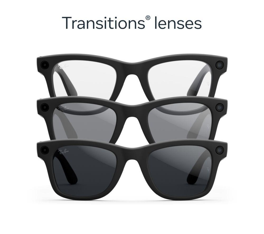 RAY-BAN META Wayfarer (Gen 2) Glasses - Matte Black with Clear to Grey Transitions Lenses, Large image number 7 of 7