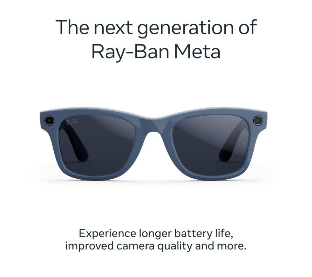 RAY-BAN META Wayfarer (Gen 2) Glasses - Shiny Cosmic Blue with Clear to Sapphire Transitions Lenses image number 2 of 7