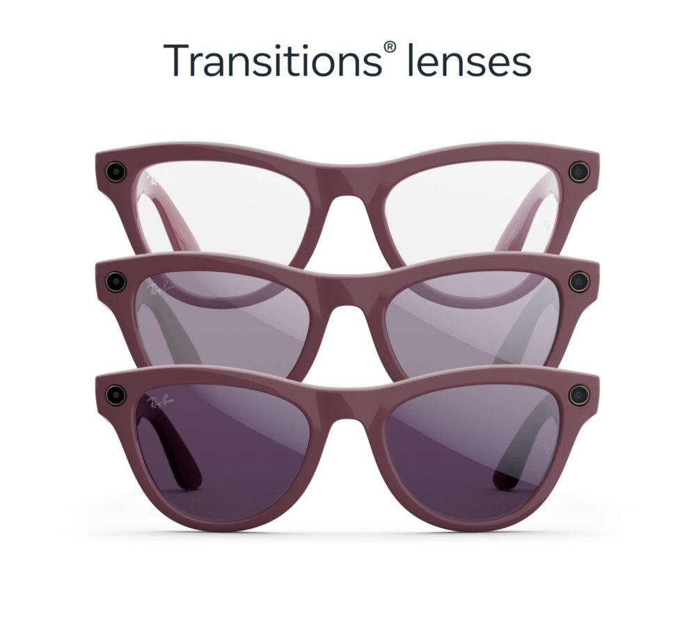 RAY-BAN META Skyler (Gen 2) Glasses - Shiny Mystic Violet with Clear to Amethyst Transitions Lenses image number 8 of 8