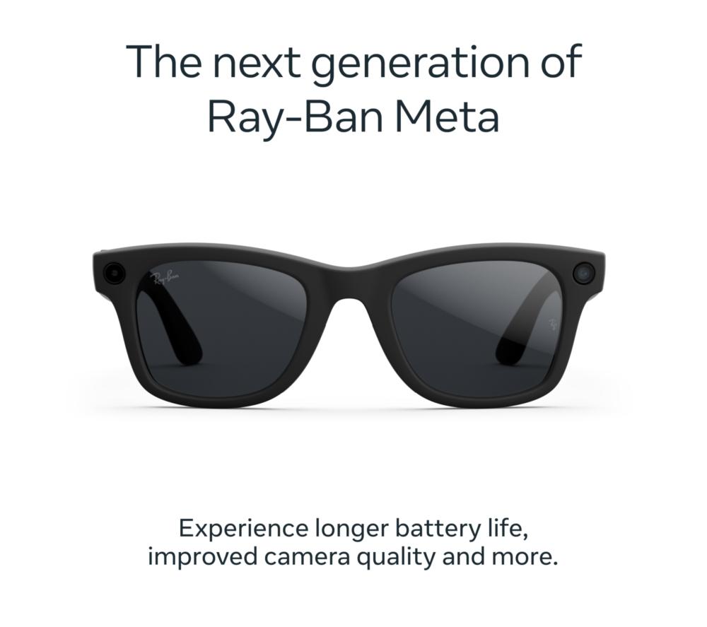 RAY-BAN META Wayfarer (Gen 2) Glasses - Matte Black with Clear to Grey Transitions Lenses image number 2 of 7