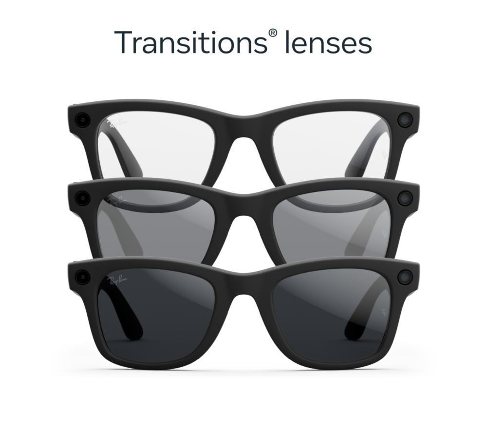 RAY-BAN META Wayfarer (Gen 2) Glasses - Matte Black with Clear to Grey Transitions Lenses image number 7 of 7
