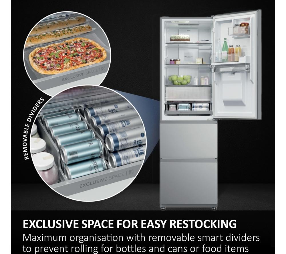 HAIER 3D Combi Series 3 HTR3518EWMXK 60/40 Fridge Freezer - Inox image number 5 of 17