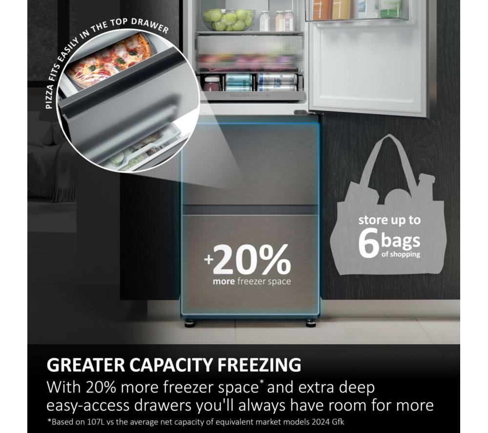 HAIER 3D Combi Series 3 HTR3518EWMXK 60/40 Fridge Freezer - Inox image number 6 of 17