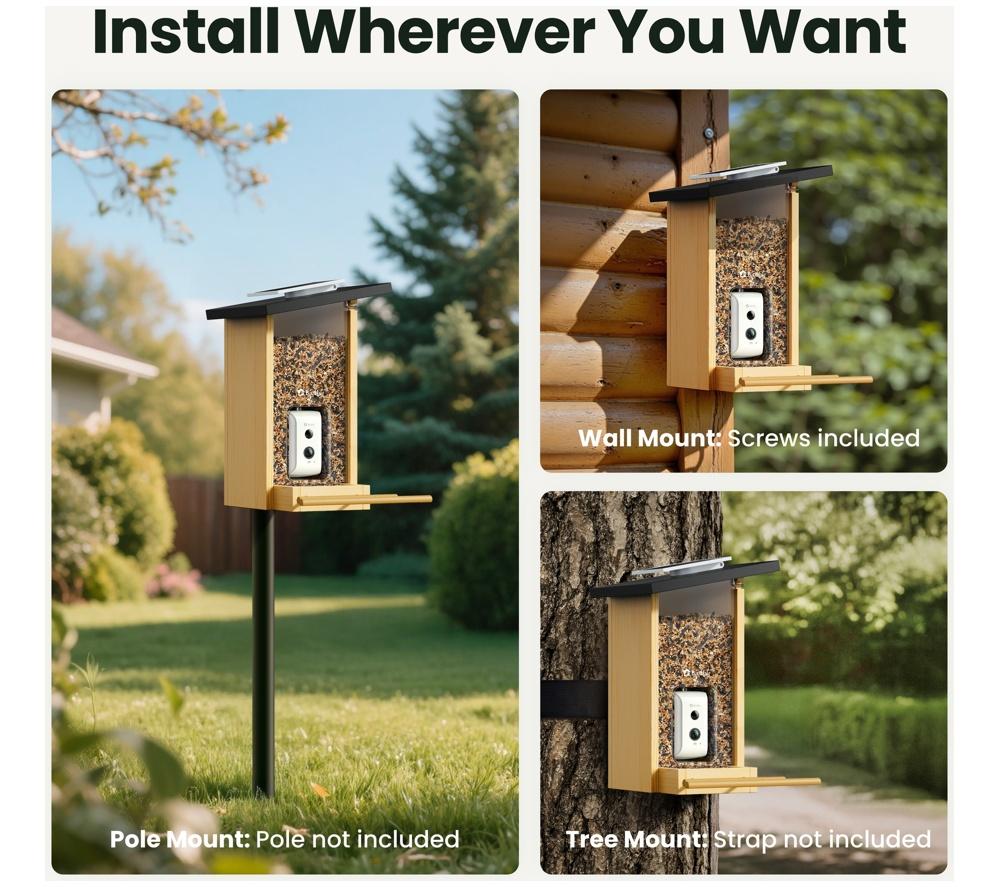 BIRDFY Ebony Lite Smart Bird Feeder with Camera and Solar Panel image number 4 of 11