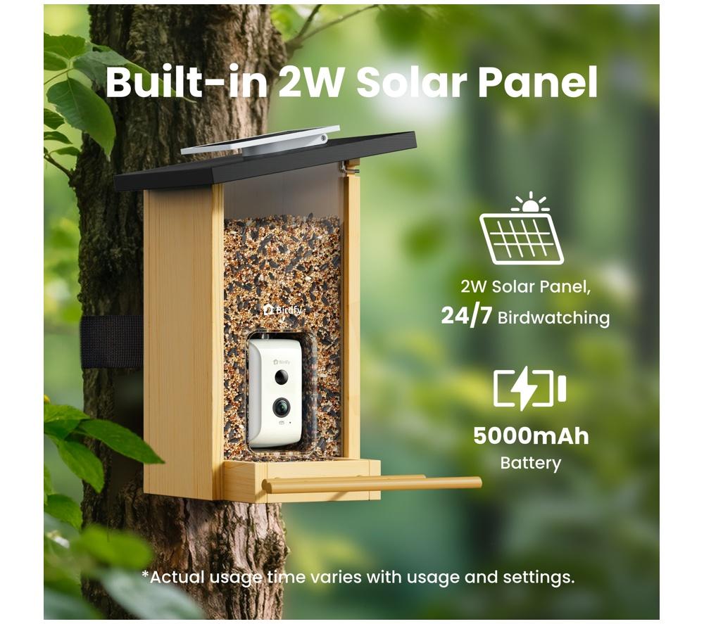BIRDFY Ebony Lite Smart Bird Feeder with Camera and Solar Panel image number 6 of 11