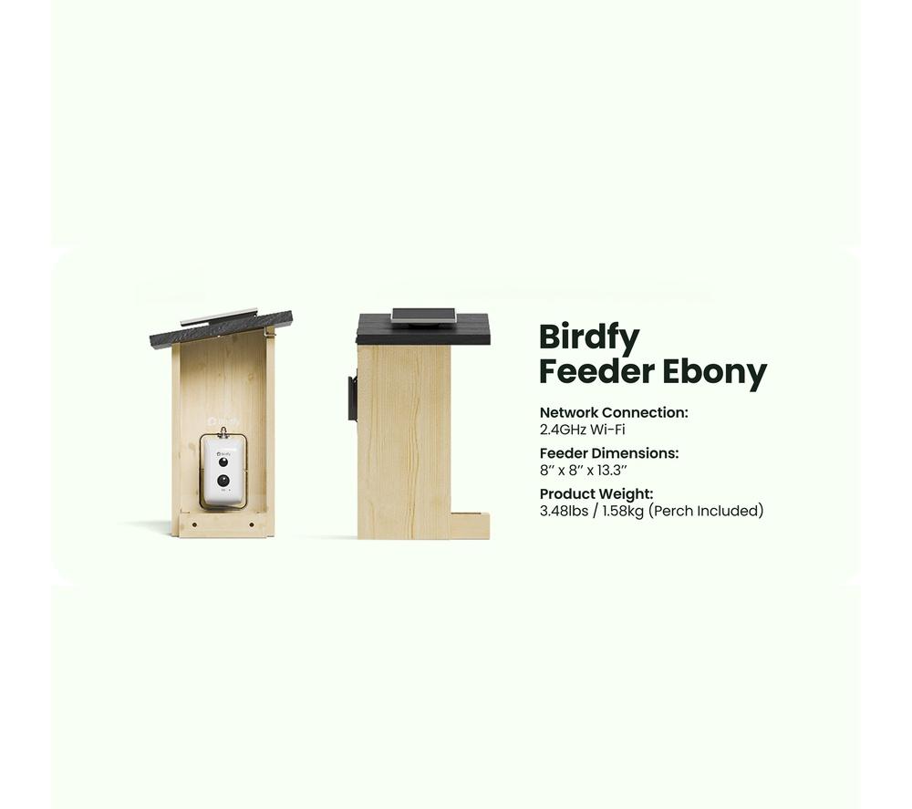 BIRDFY Ebony Lite Smart Bird Feeder with Camera and Solar Panel image number 10 of 11