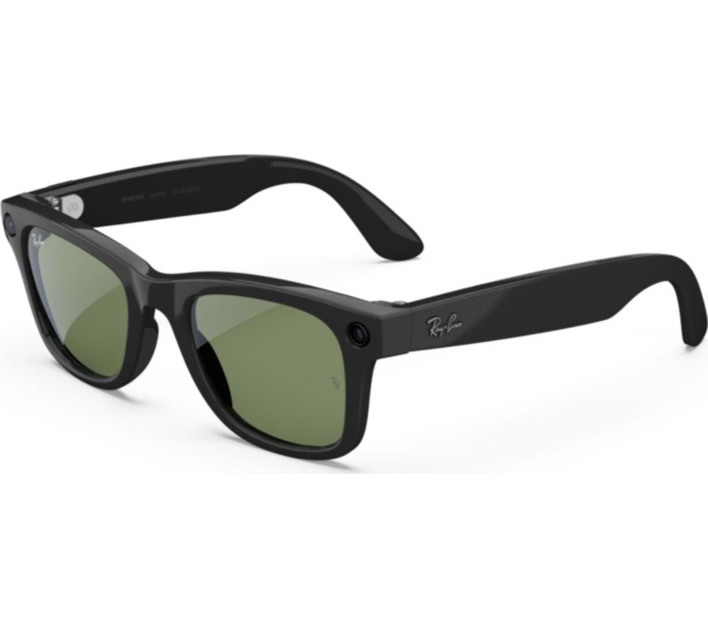 RAY-BAN Meta Wayfarer (Gen 2) Glasses - Shiny Black with Green Lenses