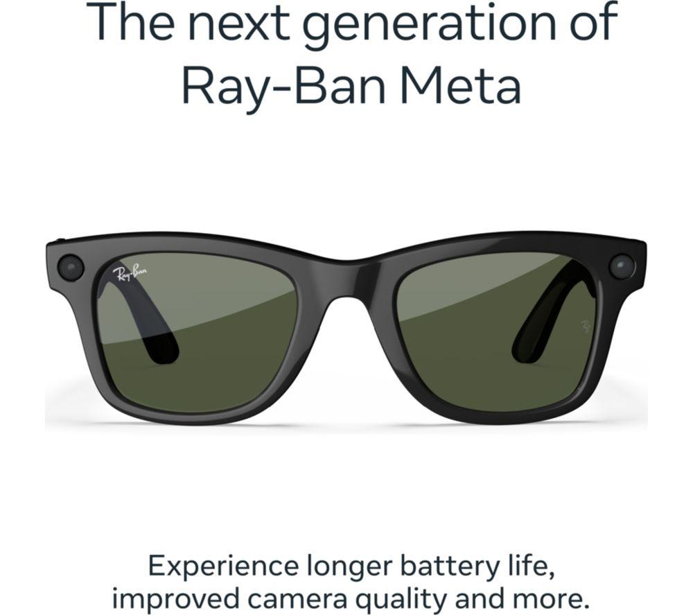 RAY-BAN META Wayfarer (Gen 2) Glasses - Shiny Black with Green Lenses image number 7 of 7