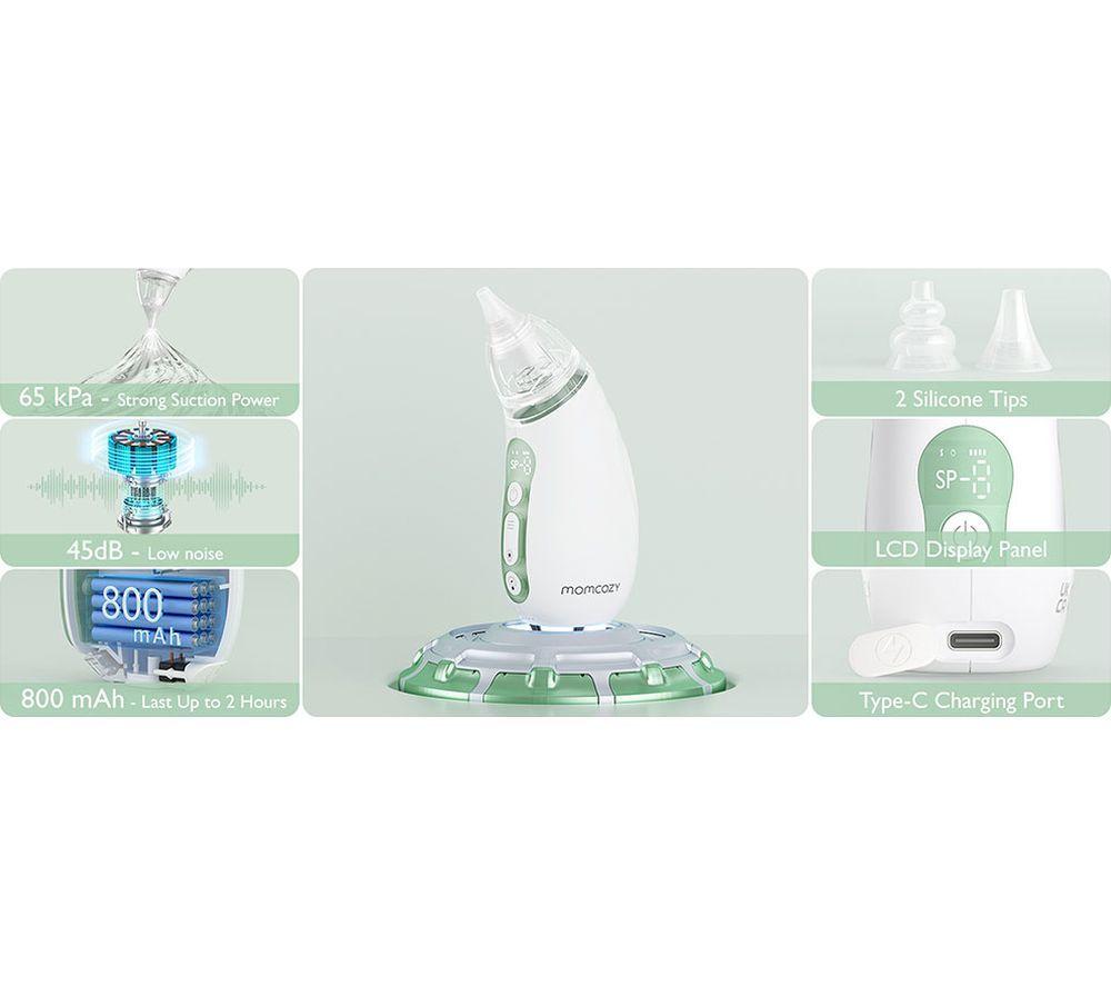 MOMCOZY 2‑in‑1 Baby Nasal Aspirator - White image number 8 of 8