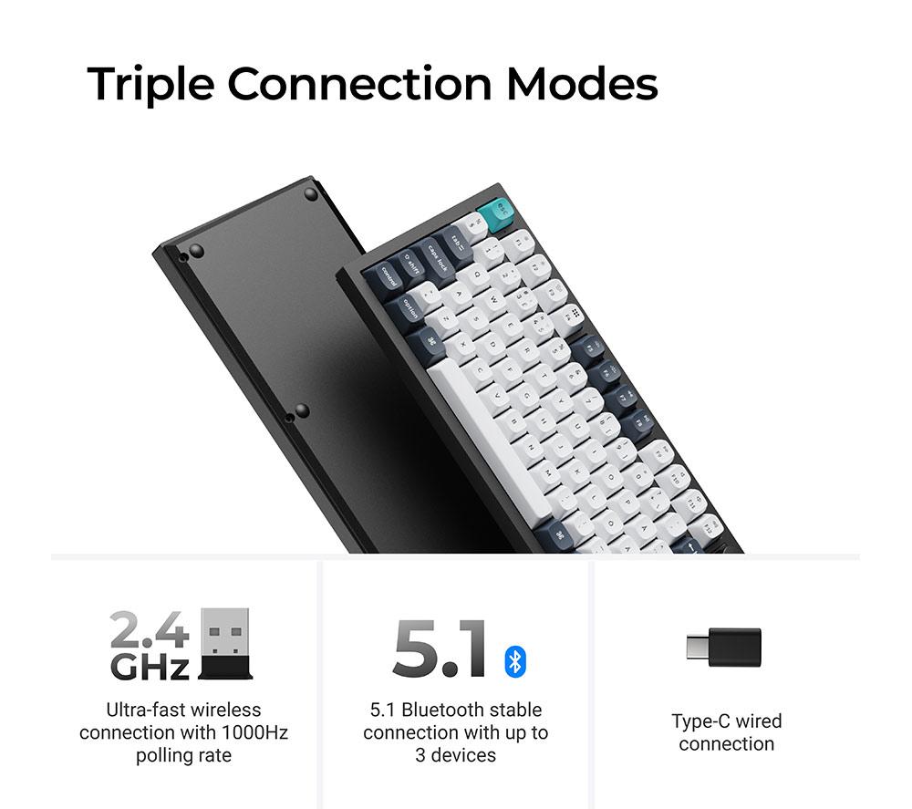 KEYCHRON Q6 Max Wireless Mechanical Gaming Keyboard - Carbon Black image number 4 of 7