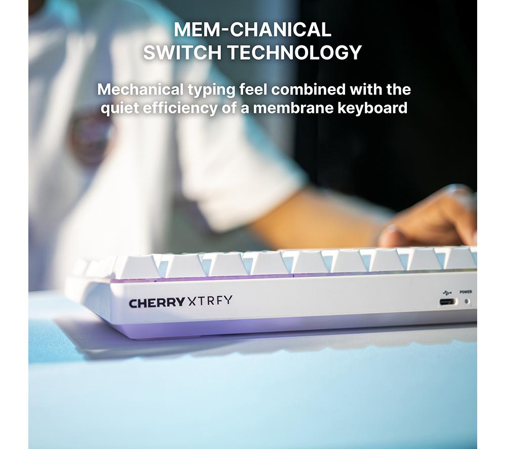 CHERRY K33 Compact Wireless RGB Gaming Keyboard - White image number 12 of 15