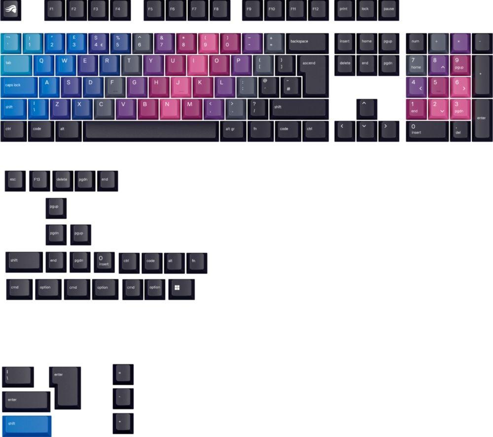 GLORIOUS GPBT Keycaps - UK Layout, Afterparty image number 2 of 7