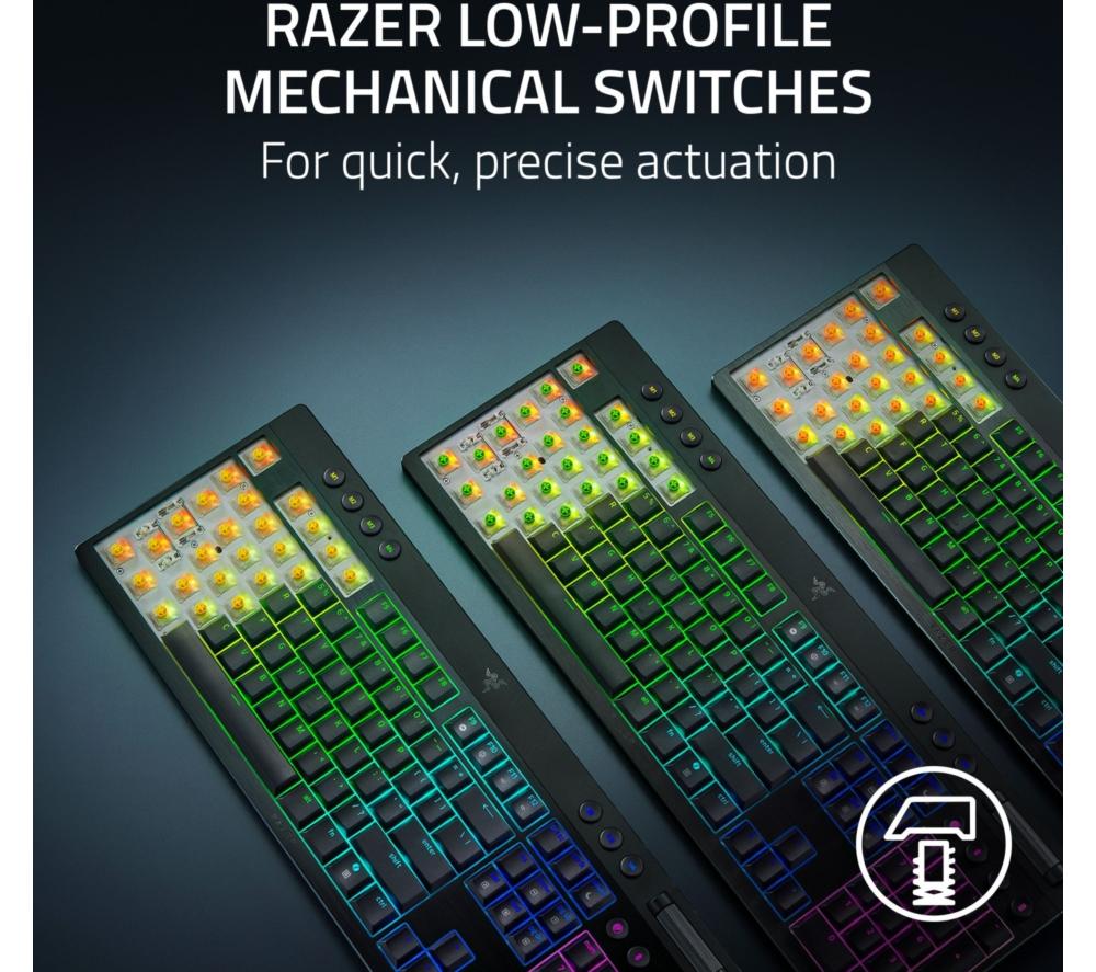 RAZER BlackWidow V4 Low-profile HyperSpeed Wireless Mechanical Gaming Keyboard - Black image number 2 of 11
