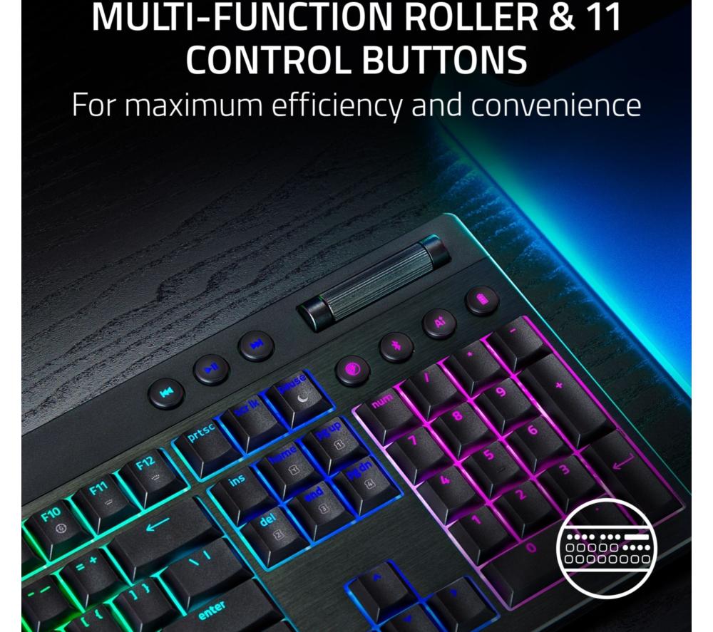 RAZER BlackWidow V4 Low-profile HyperSpeed Wireless Mechanical Gaming Keyboard - Black image number 4 of 11