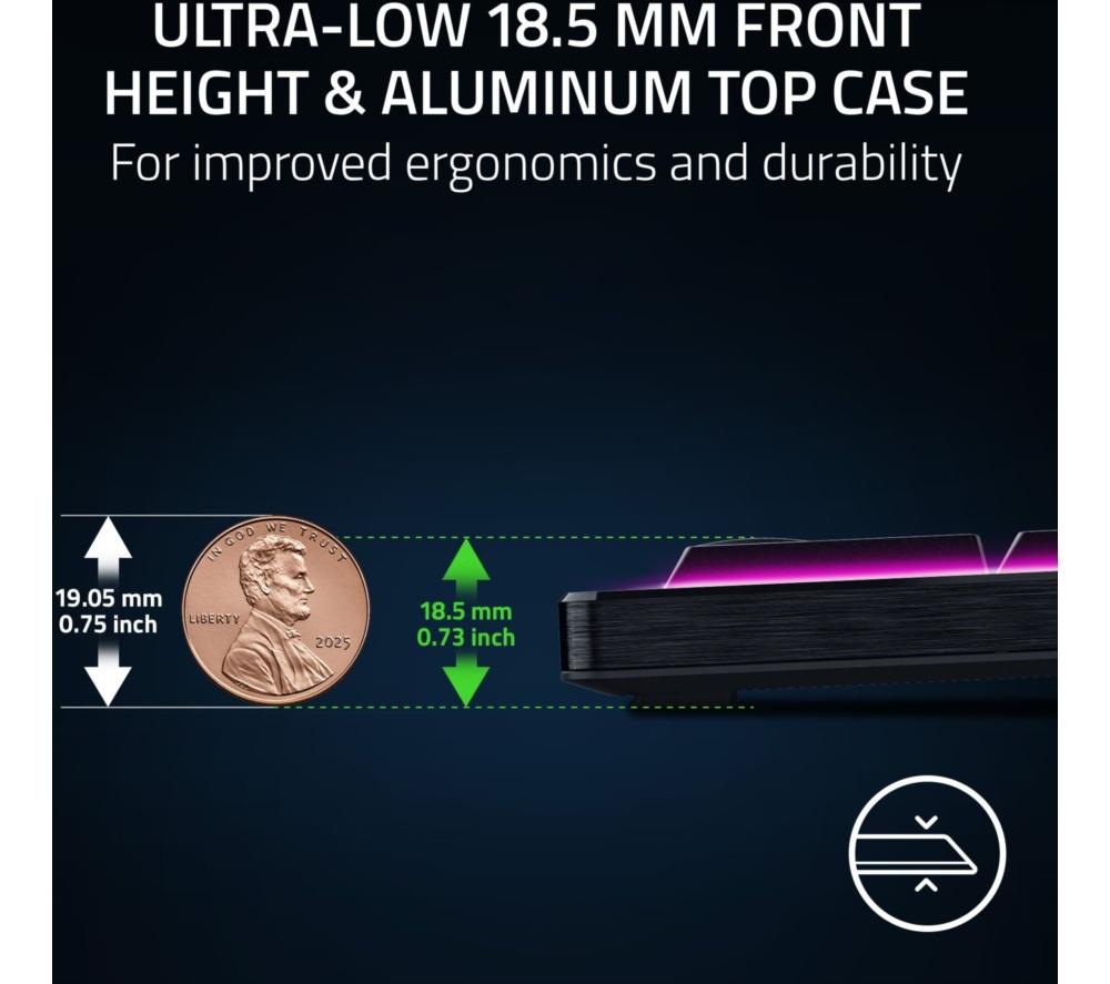 RAZER BlackWidow V4 Low-profile HyperSpeed Wireless Mechanical Gaming Keyboard - Black image number 5 of 11
