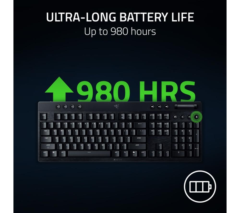 RAZER BlackWidow V4 Low-profile HyperSpeed Wireless Mechanical Gaming Keyboard - Black image number 7 of 11