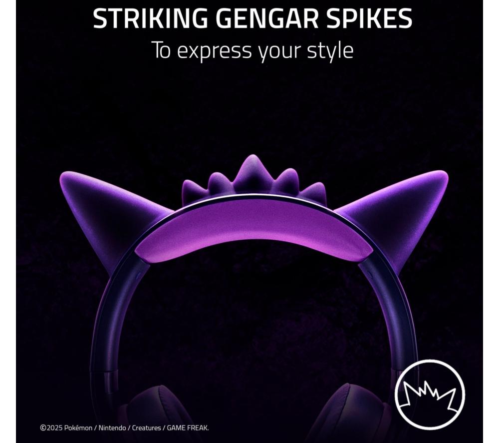 RAZER Kraken Kitty V2 USB Gaming Headset - Gengar Pok&eacute;mon Edition, Purple image number 2 of 9