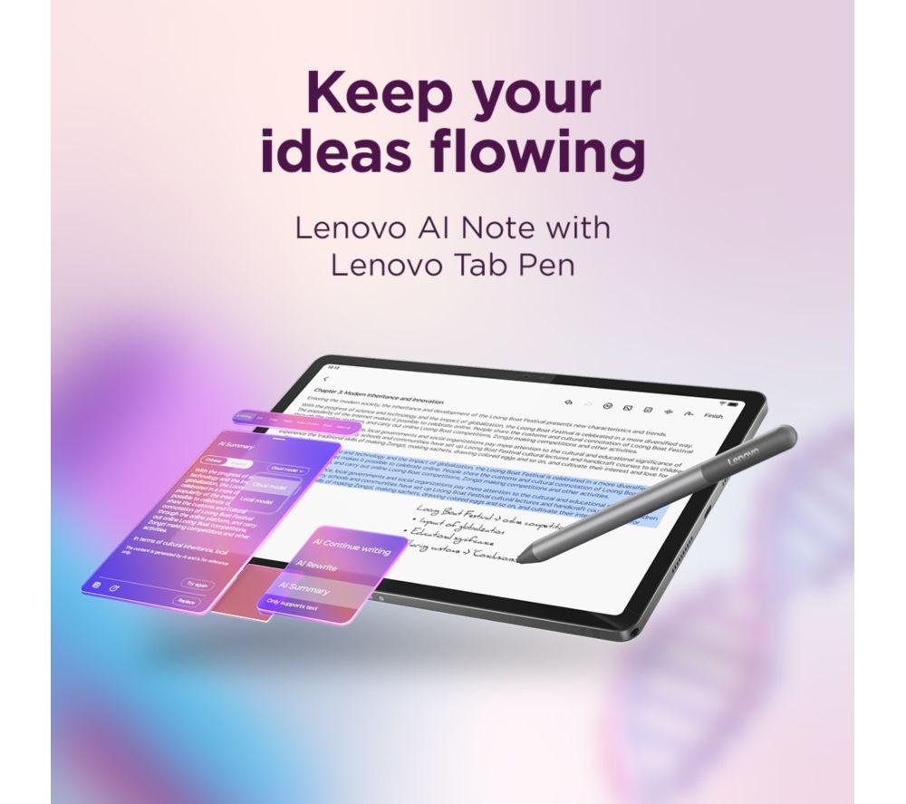 LENOVO Idea Tab 11" Tablet with Keyboard - 128 GB, Luna Grey image number 6 of 12