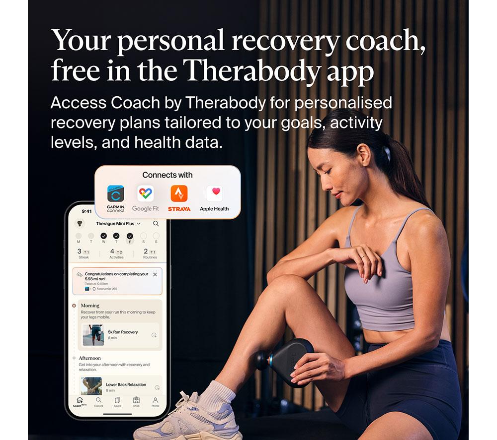 THERABODY Theragun Mini Plus Handheld Smart Body Massager - Black image number 7 of 21