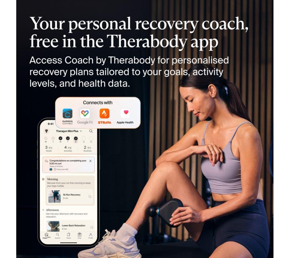THERABODY Theragun Mini Plus Handheld Smart Body Massager - Black image number 16 of 21