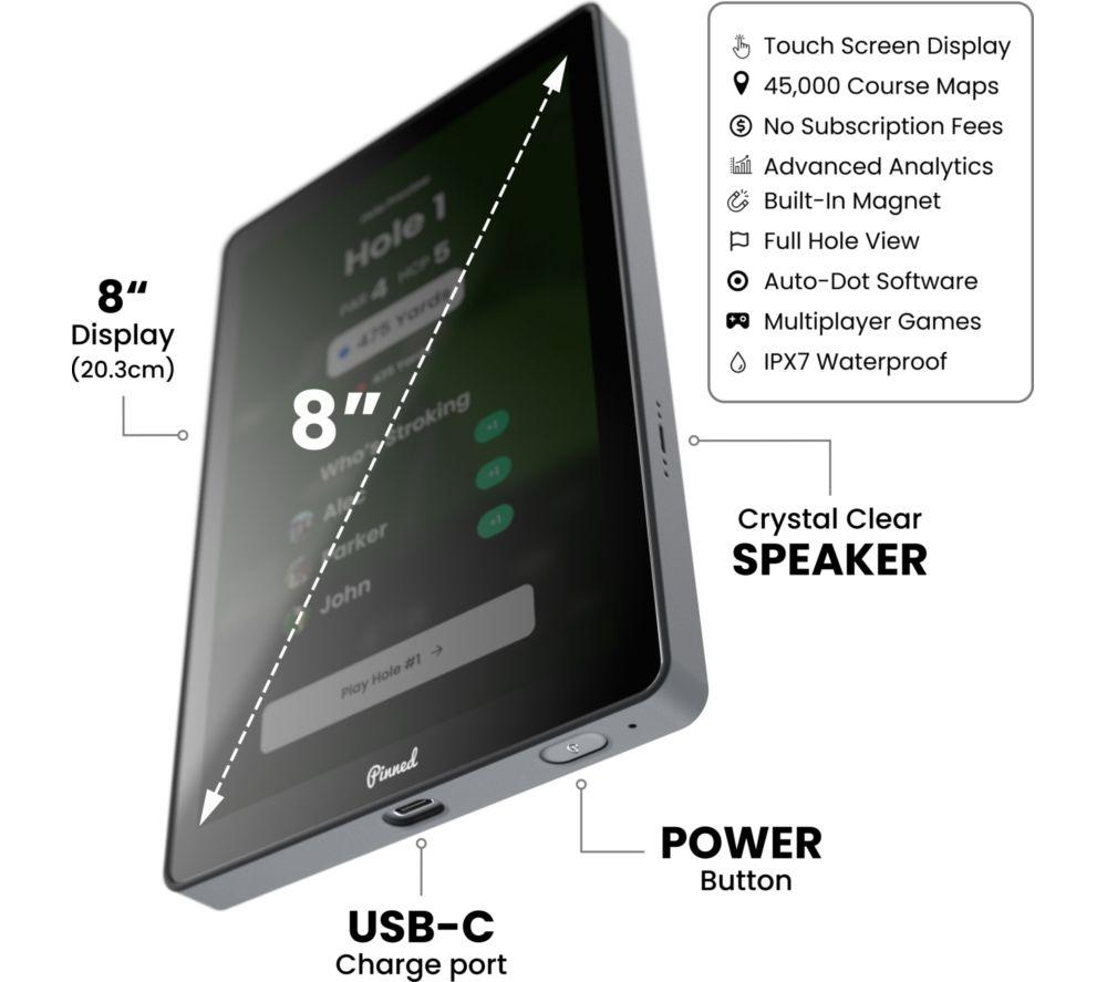 PINNED The Caddie GPS Golf Tablet - Black image number 3 of 5
