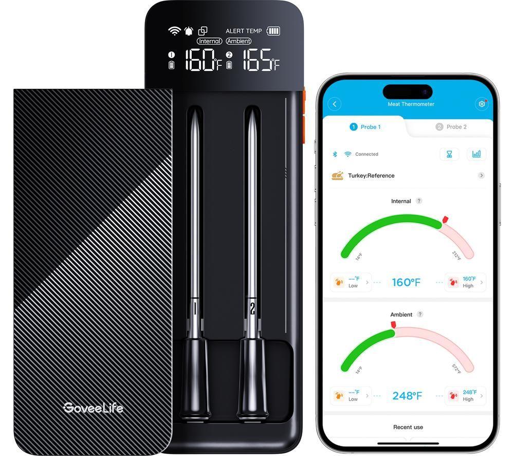 GOVEE H5192 Smart Wireless Meat Thermometer (2-Probe) - Black & Silver image number 2 of 7