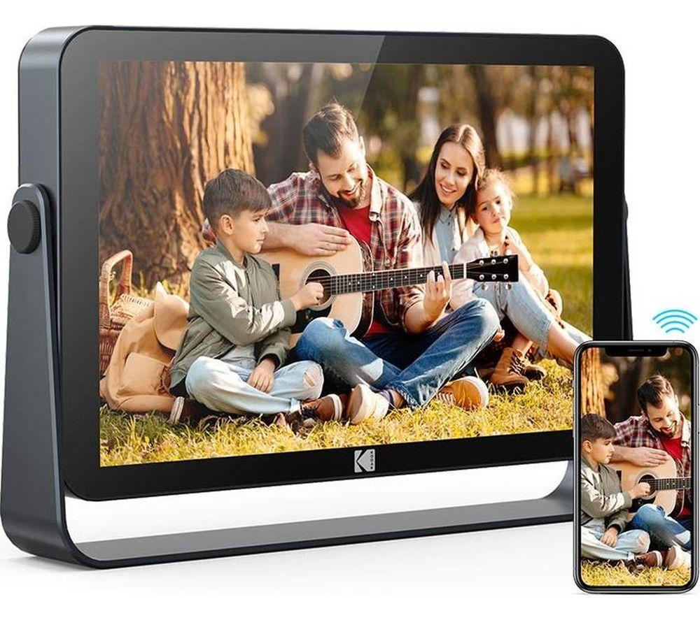 KODAK Digital Photo Frame 10'' Wi-FI 6, Full HD 1200x1920 Touch Screen, 32 GB, 3800 mAh Battery, Slideshow & Music, Car Weather, Sharing via Wi-Fi 2.4G/5G - Black - Image 3