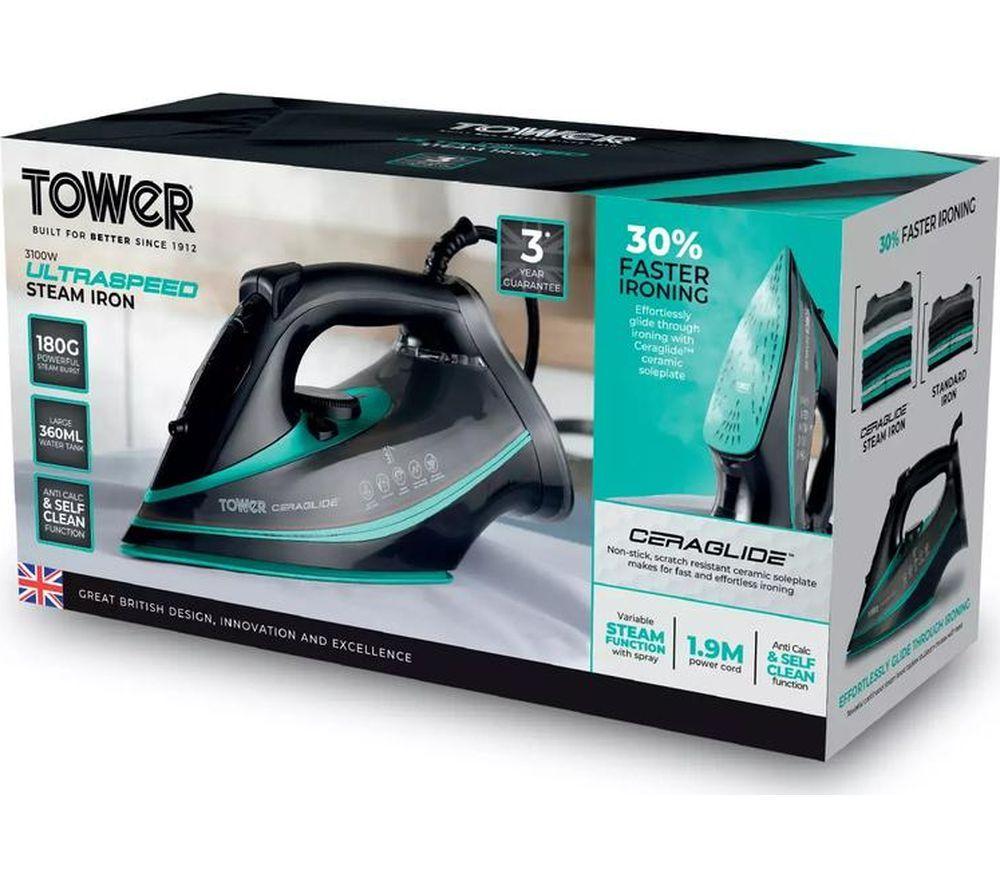 TOWER CeraGlide T22013TL Steam Iron - Teal image number 3 of 3