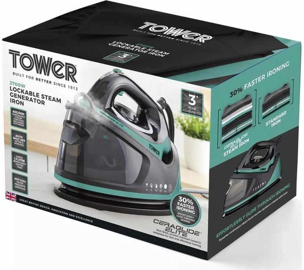 TOWER Ceraglide T22023TL Steam Generator Iron - Teal image number 5 of 5