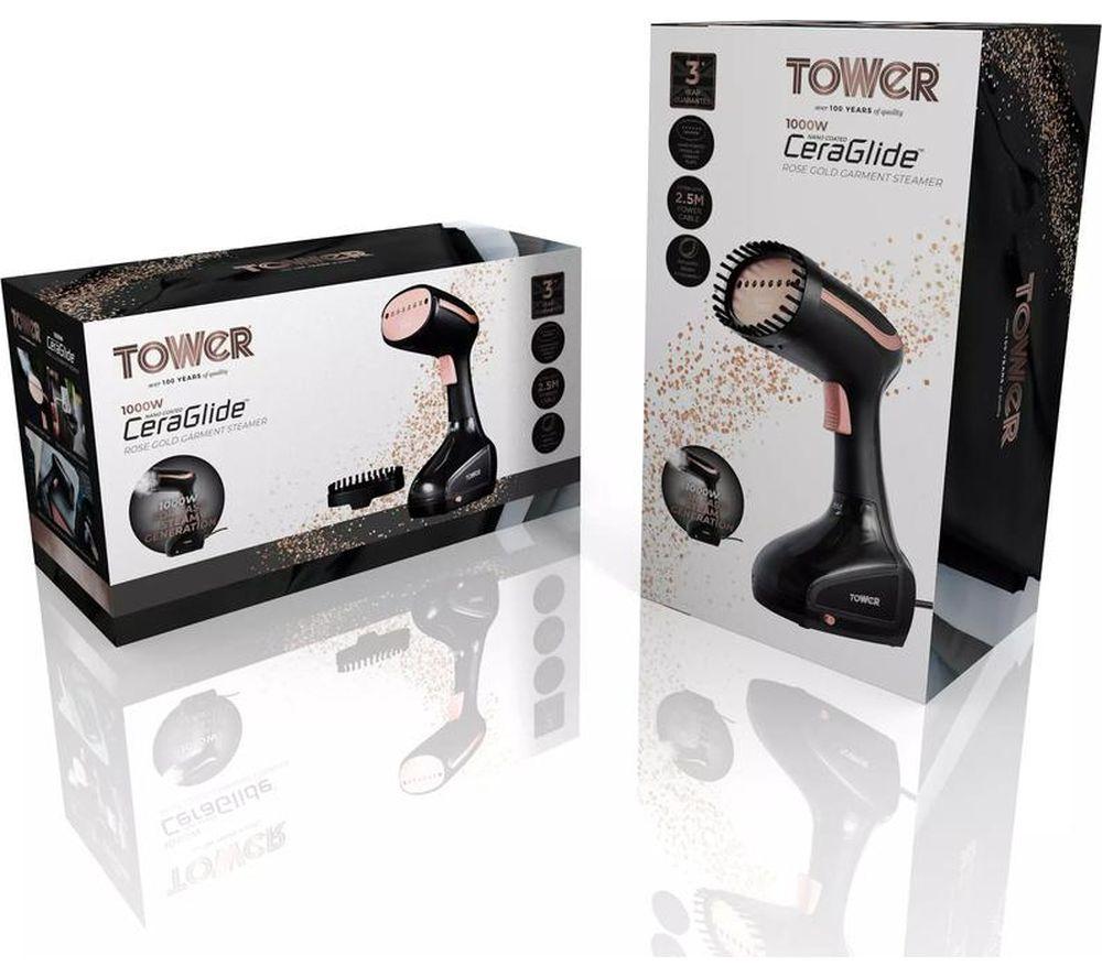 TOWER T22014RGB Travel Steam Clothes Steamer - Black image number 4 of 10
