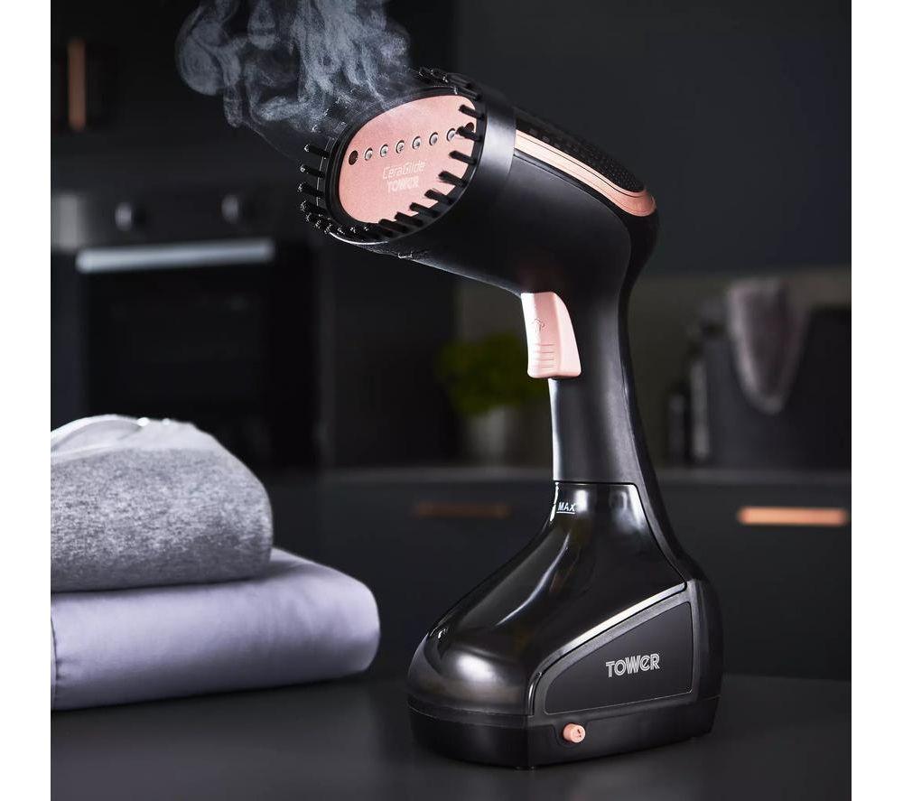 TOWER T22014RGB Travel Steam Clothes Steamer - Black image number 6 of 10
