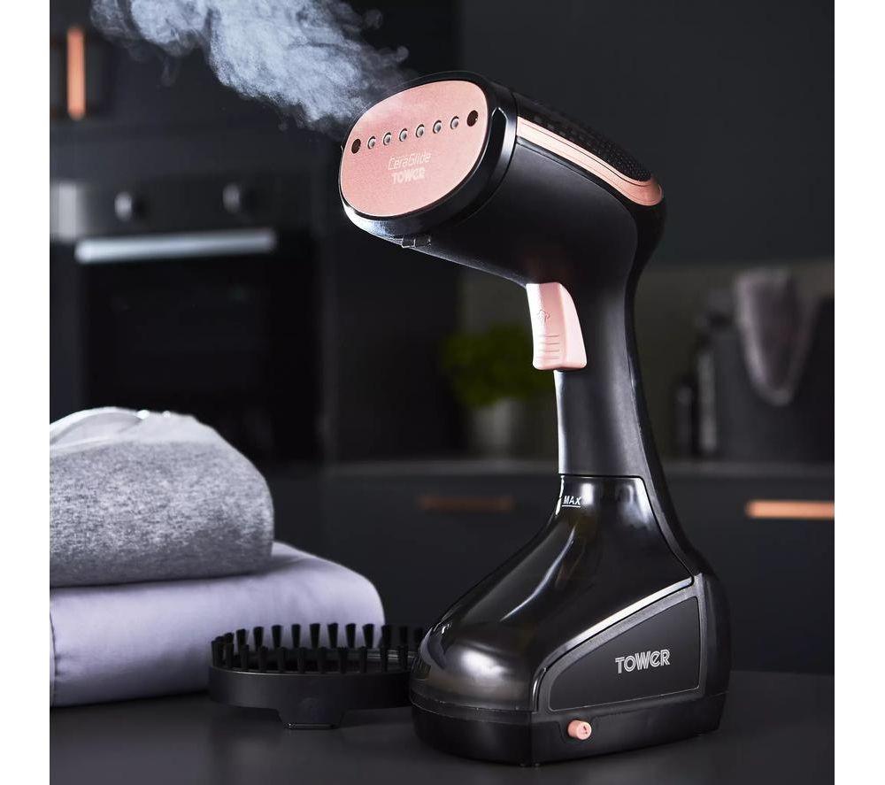 TOWER T22014RGB Travel Steam Clothes Steamer - Black image number 7 of 10