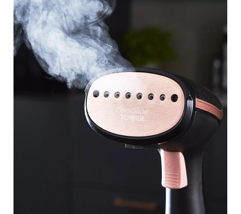 TOWER T22014RGB Travel Steam Clothes Steamer - Black image number 9 of 10