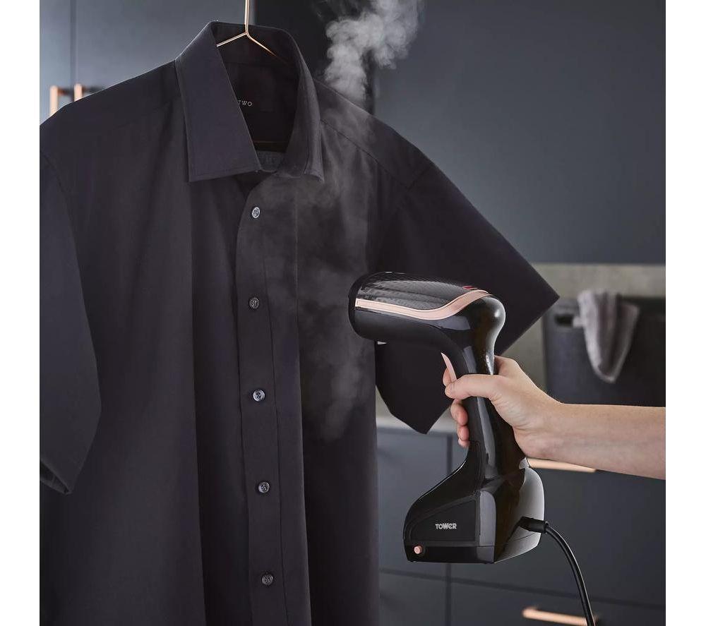 TOWER T22014RGB Travel Steam Clothes Steamer - Black image number 10 of 10