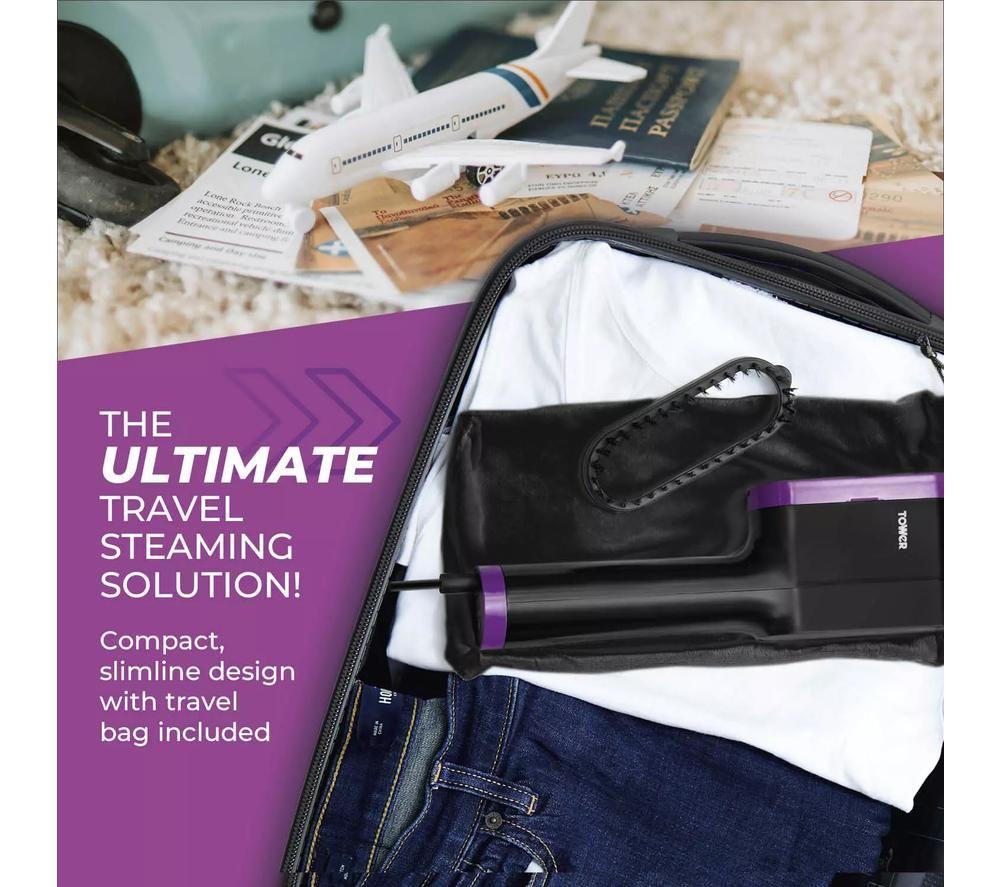 TOWER T22038LIL Digital Clothes Steamer - Lilac image number 4 of 4