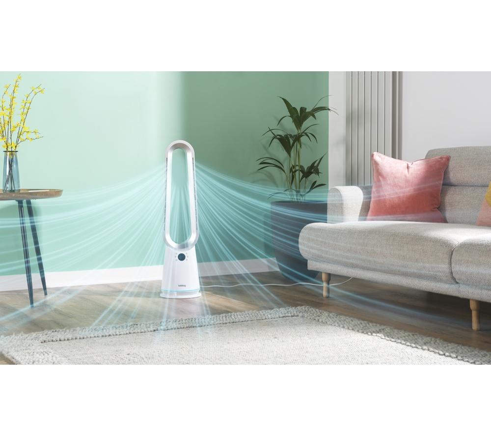 BELDRAY 2-in-1 Hot & Cool Bladeless Tower Fan - White image number 2 of 8