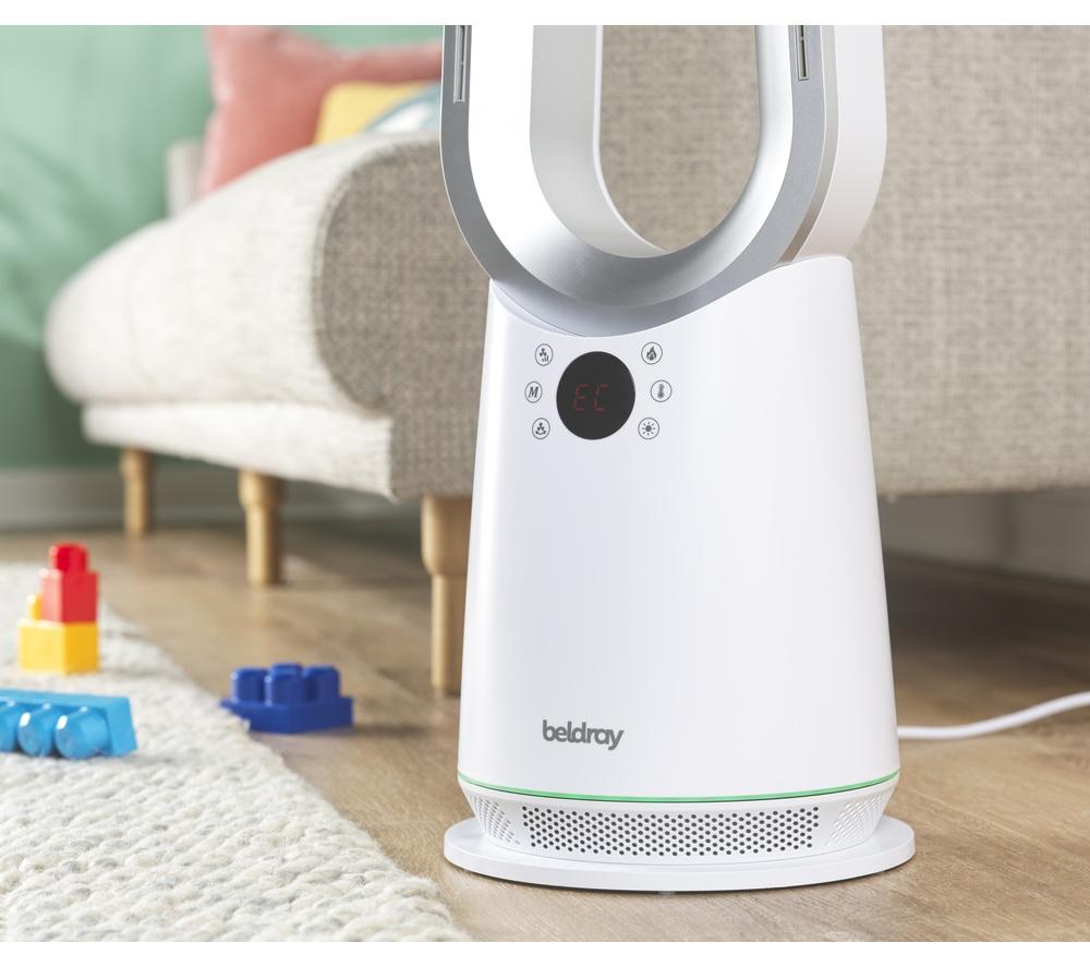 BELDRAY 2-in-1 Hot & Cool Bladeless Tower Fan - White image number 6 of 8