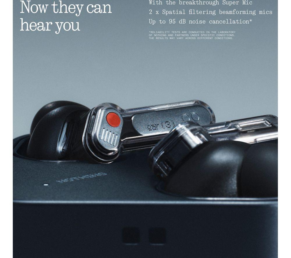 NOTHING Ear (3) Wireless Bluetooth Noise-Cancelling Earbuds - Black image number 13 of 16