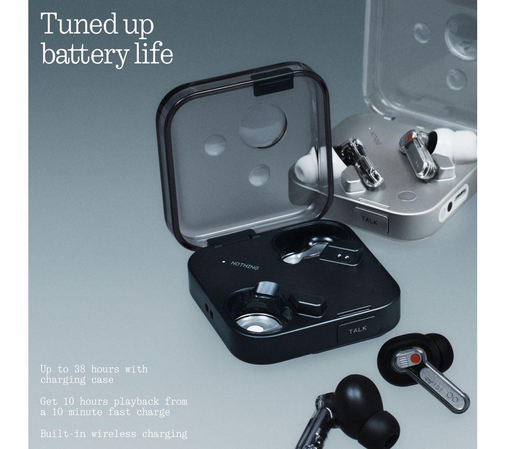 NOTHING Ear (3) Wireless Bluetooth Noise-Cancelling Earbuds - Black image number 14 of 16