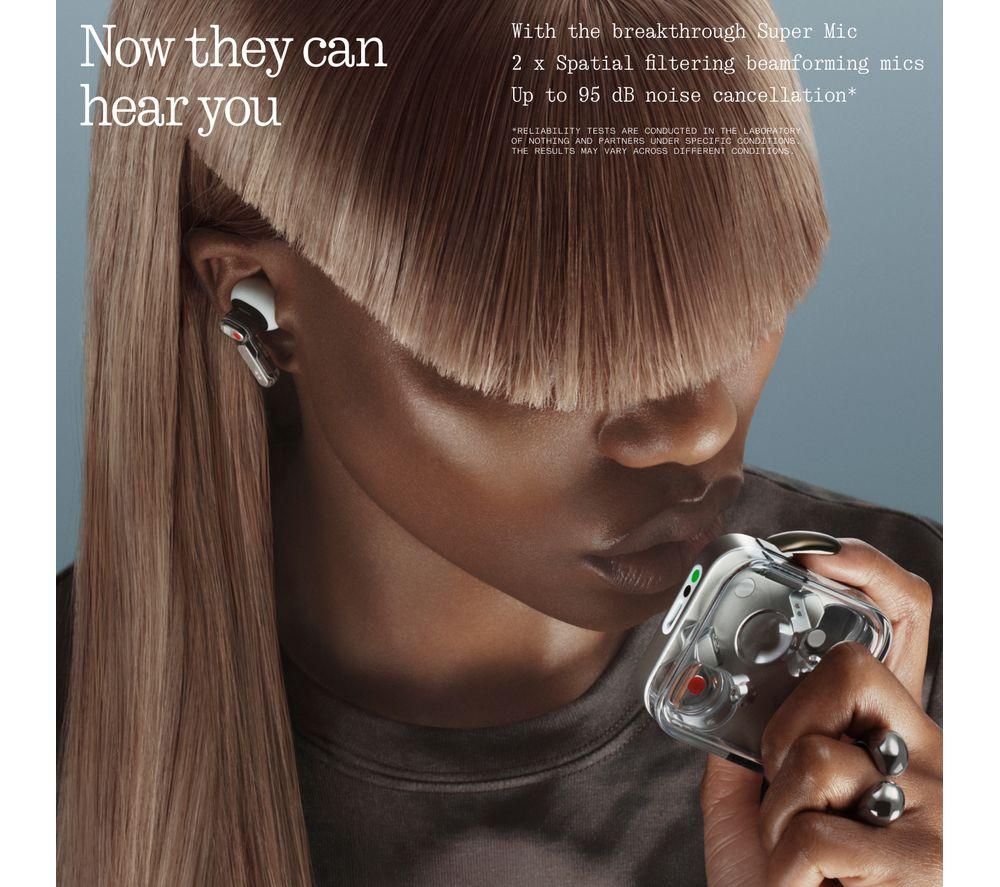 NOTHING Ear (3) Wireless Bluetooth Noise-Cancelling Earbuds - White image number 11 of 16