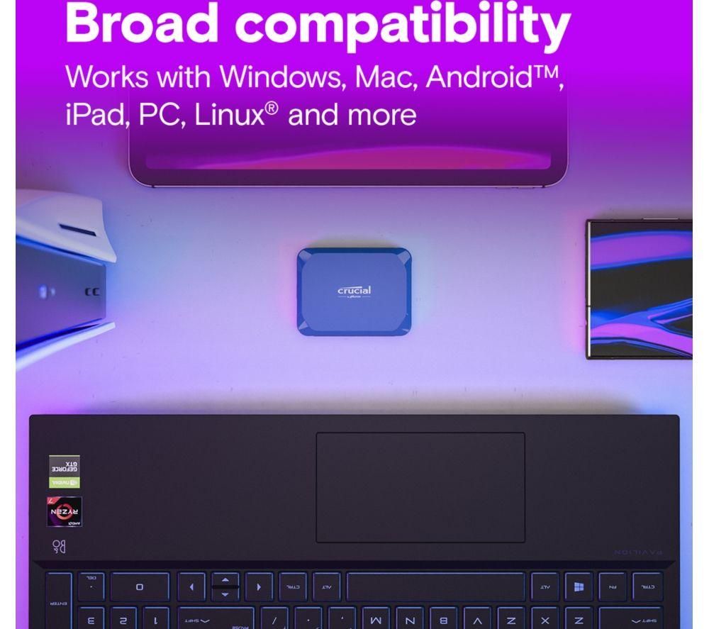 CRUCIAL X10 External SSD - 4 TB, Blue image number 9 of 9