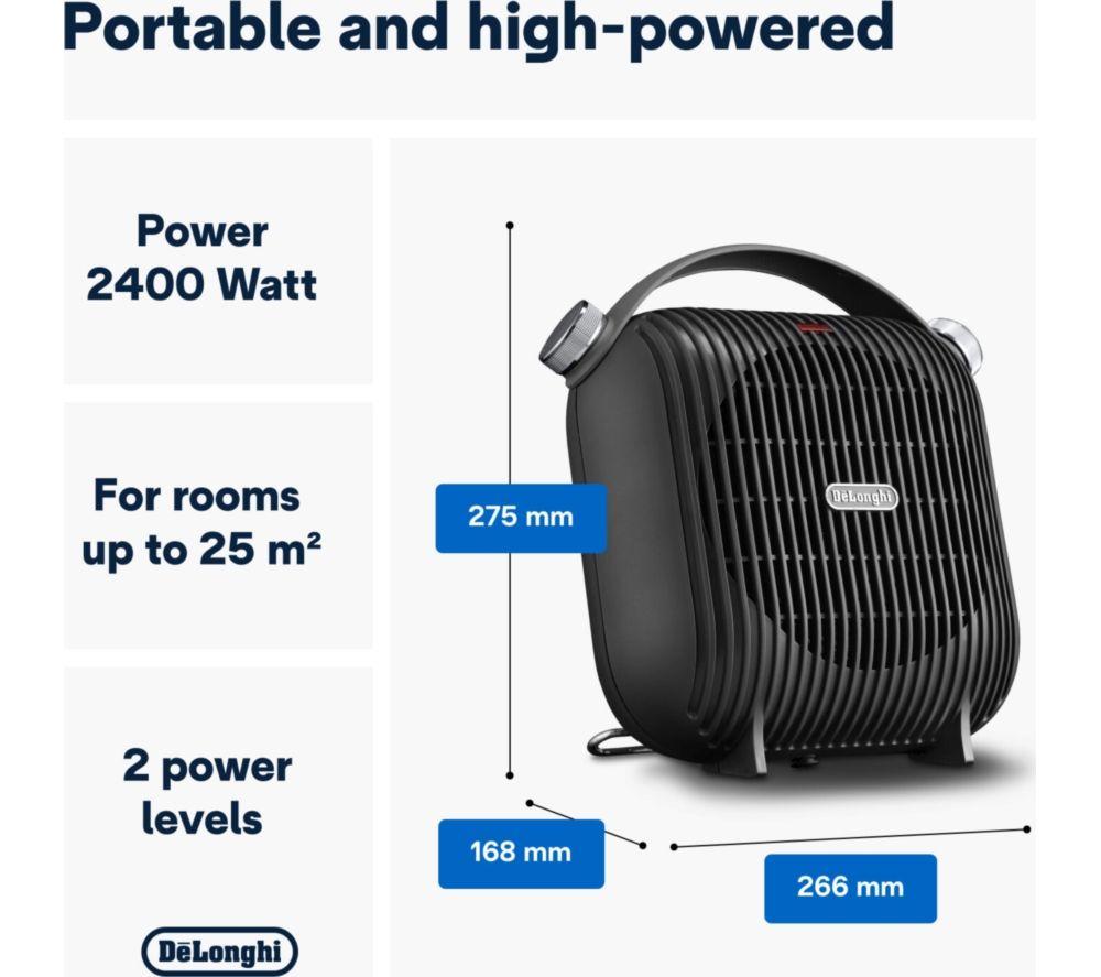 DELONGHI Capsule HFS30C24 Portable Fan Heater - Black image number 2 of 7