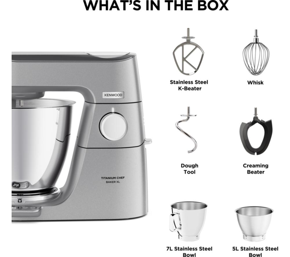 KENWOOD Titanium Chef Baker XL KVL85.004SI Stand Mixer - Silver image number 7 of 9