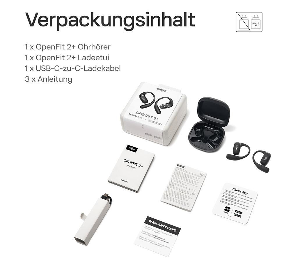 Buy SHOKZ OpenFit 2+ Wireless Bluetooth Earbuds - Black | Currys
