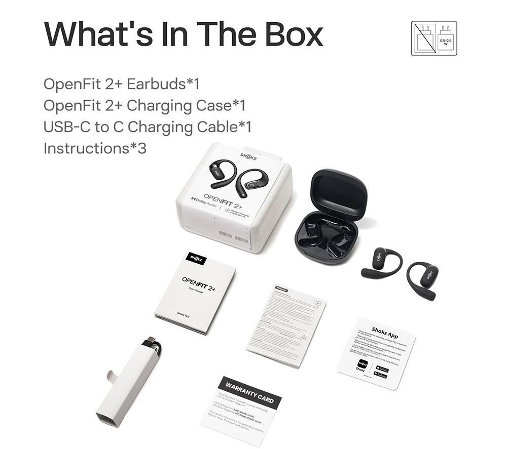 Buy SHOKZ OpenFit 2+ Wireless Bluetooth Earbuds - Black | Currys