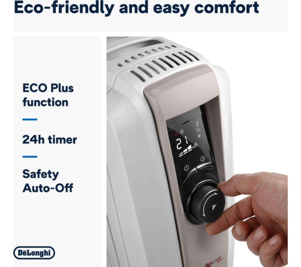 DELONGHI Dragon 4 Pro TRDX40802E Portable Oil-Filled Radiator - White Beige image number 6 of 7